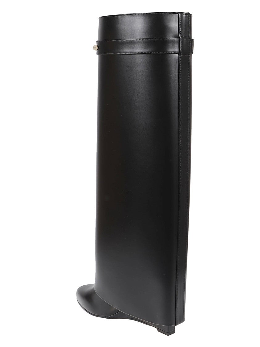 Givenchy Tall Black Boots And Metallic Detail