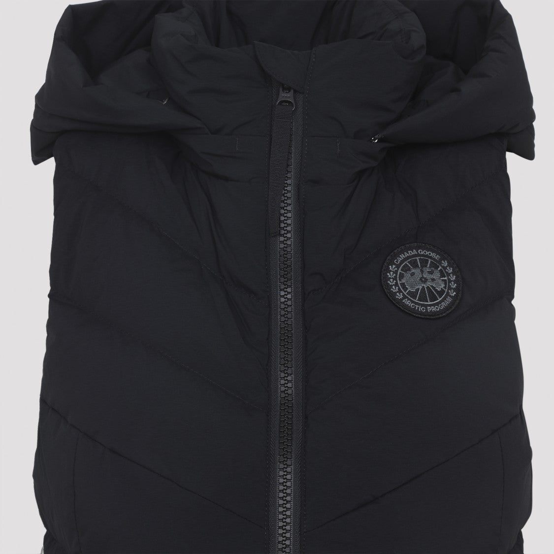 Canada Goose Quilted Black Polyamide Gilet With Detachable Hood