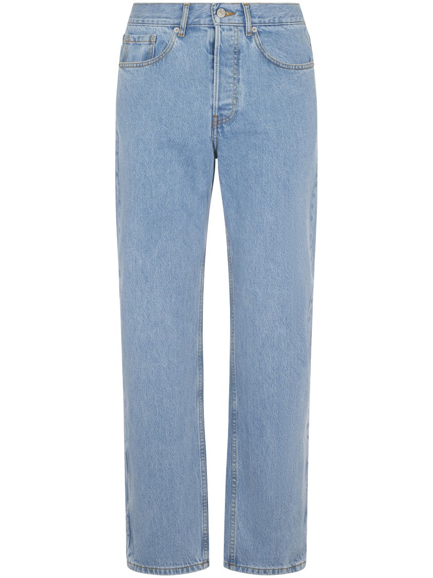 Dries Van Noten Straight-Leg Light Blue Denim Trousers