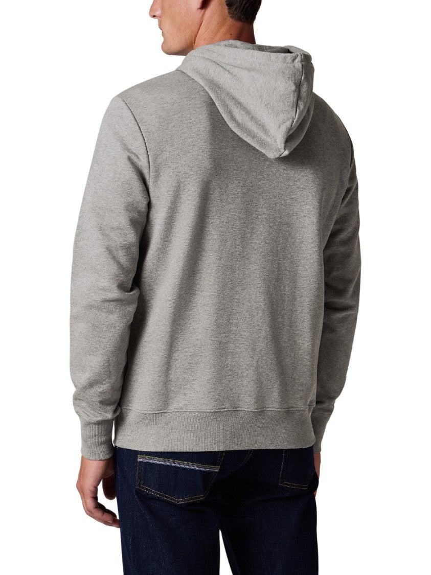 Paul Smith Heather Grey Cotton Hoodie With Signature Zebra Logo