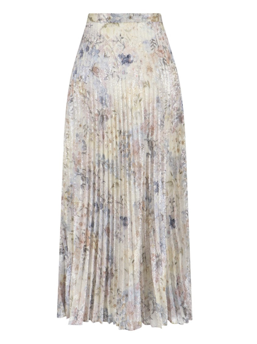 Golden Goose Floral Pleated Maxi Skirt – Multicolor