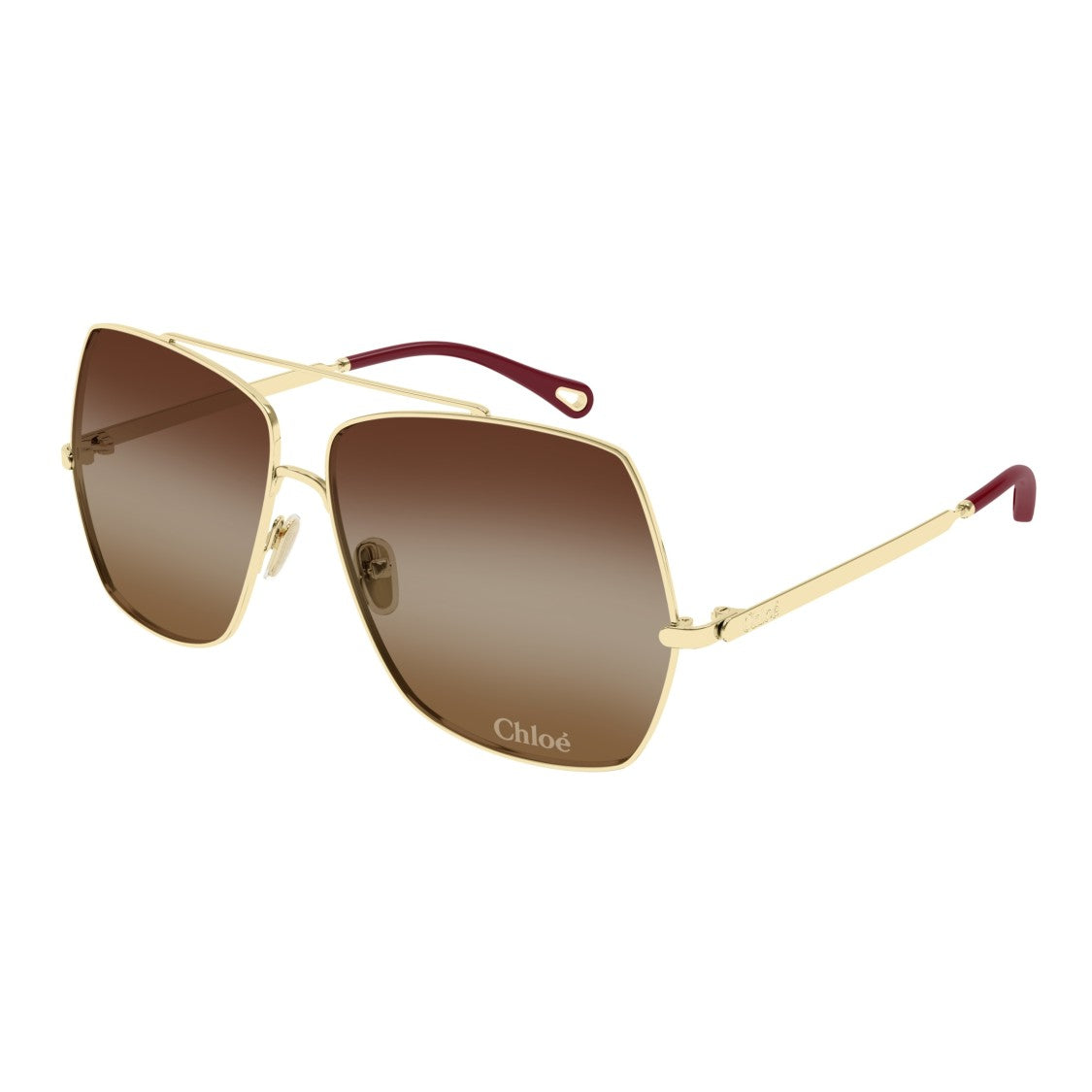Chloé Metal Frame Sunglasses With Gold Finish