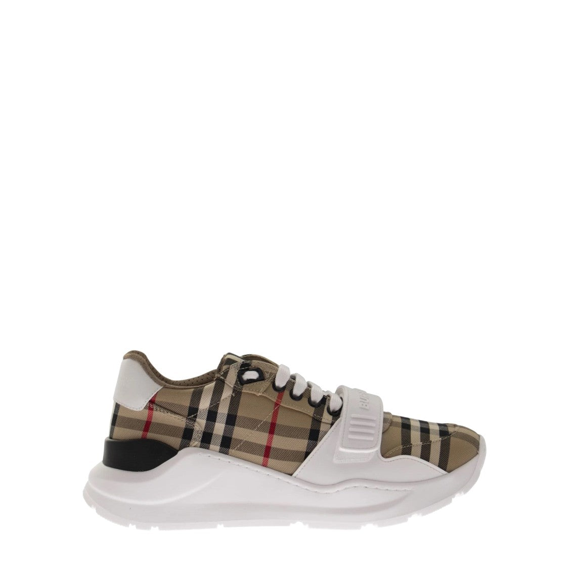 Burberry Check Pattern Sneakers With White Sole