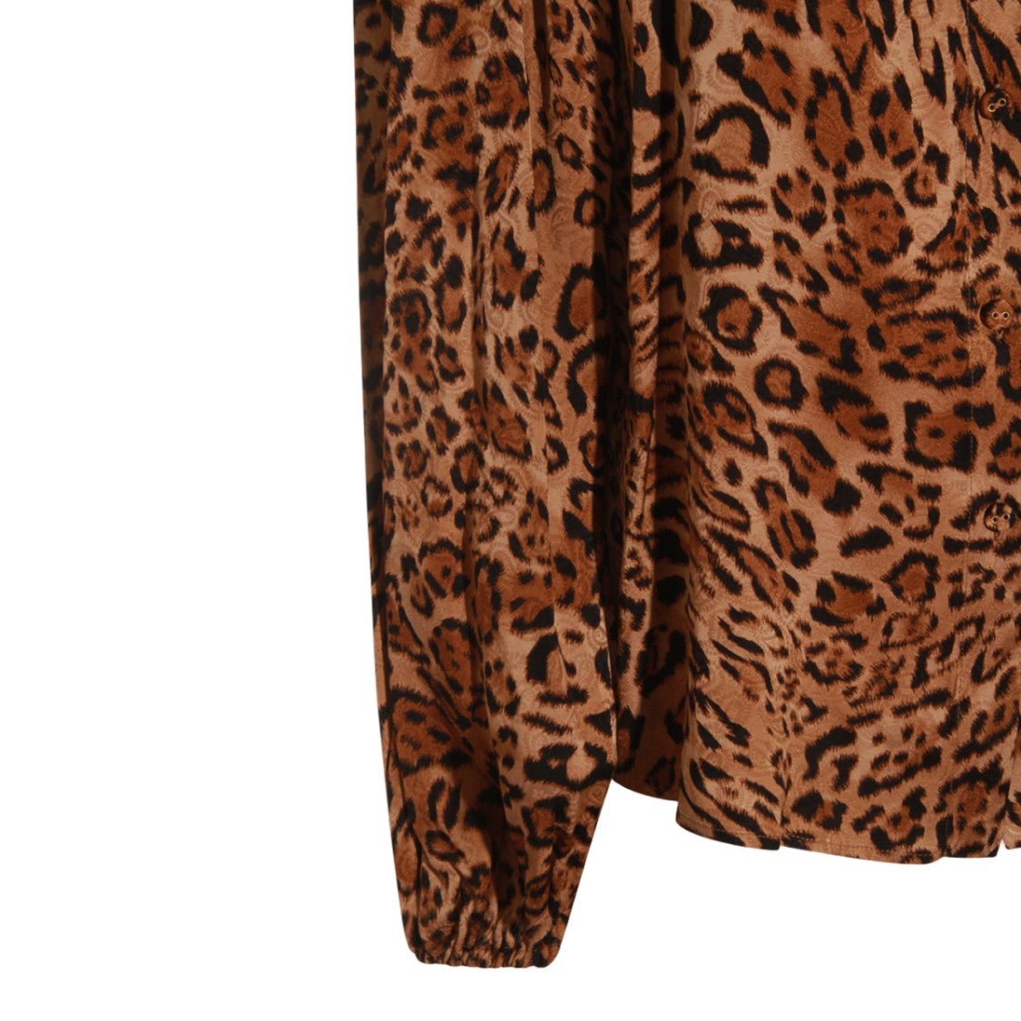 Twin-Set Leopard Print Button-Up Shirt With High Collar