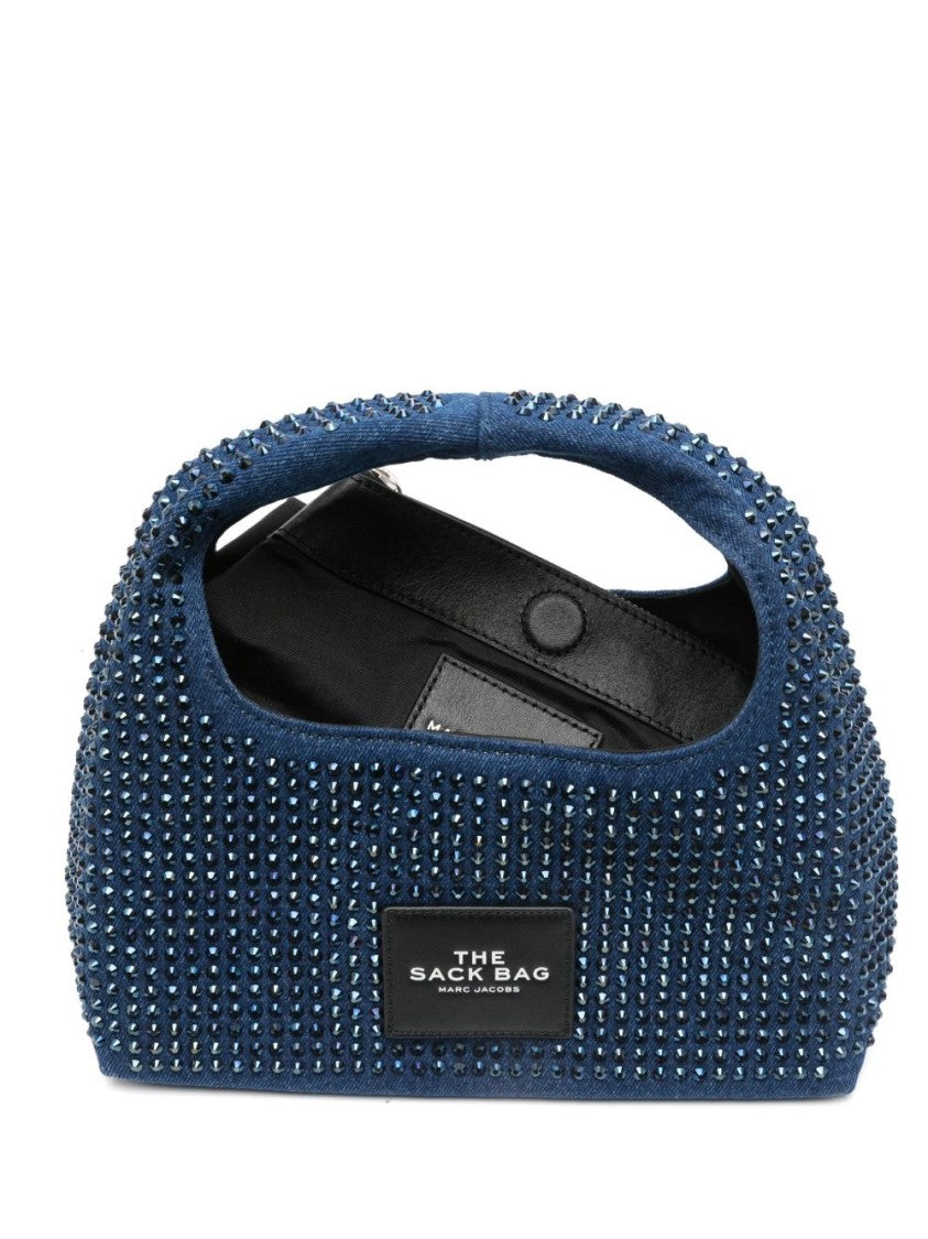 Marc Jacobs Textured Blue Shoulder Bag With Sparkling Embellishments