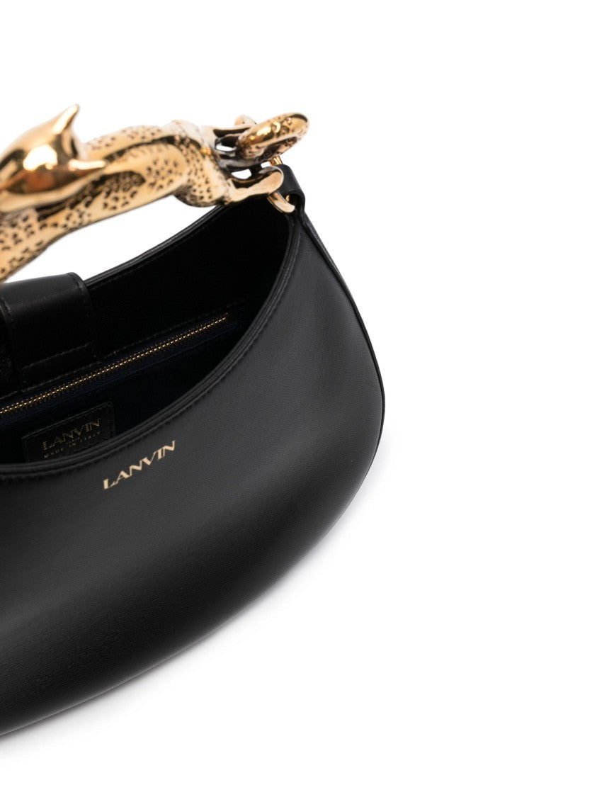 Lanvin Calf Leather Cat Handle Crescent Hobo Bag