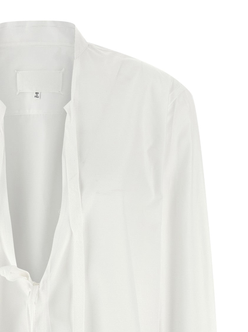 Maison Margiela Cotton Poplin Mini Dress With Chemisier Style