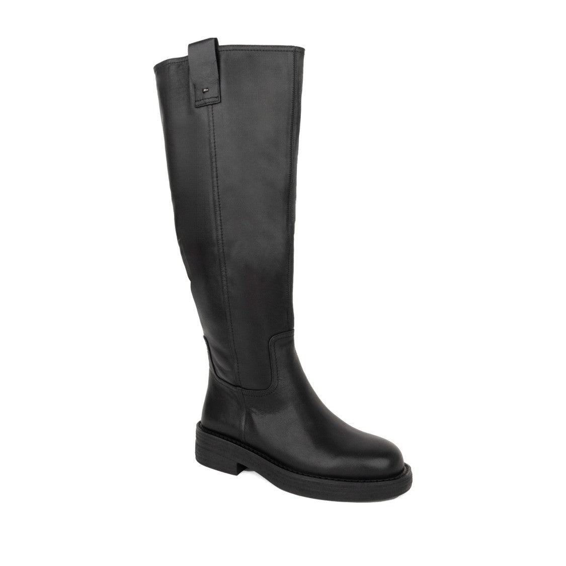 Linda Baumann Black Leather Minimalist Flat Boots
