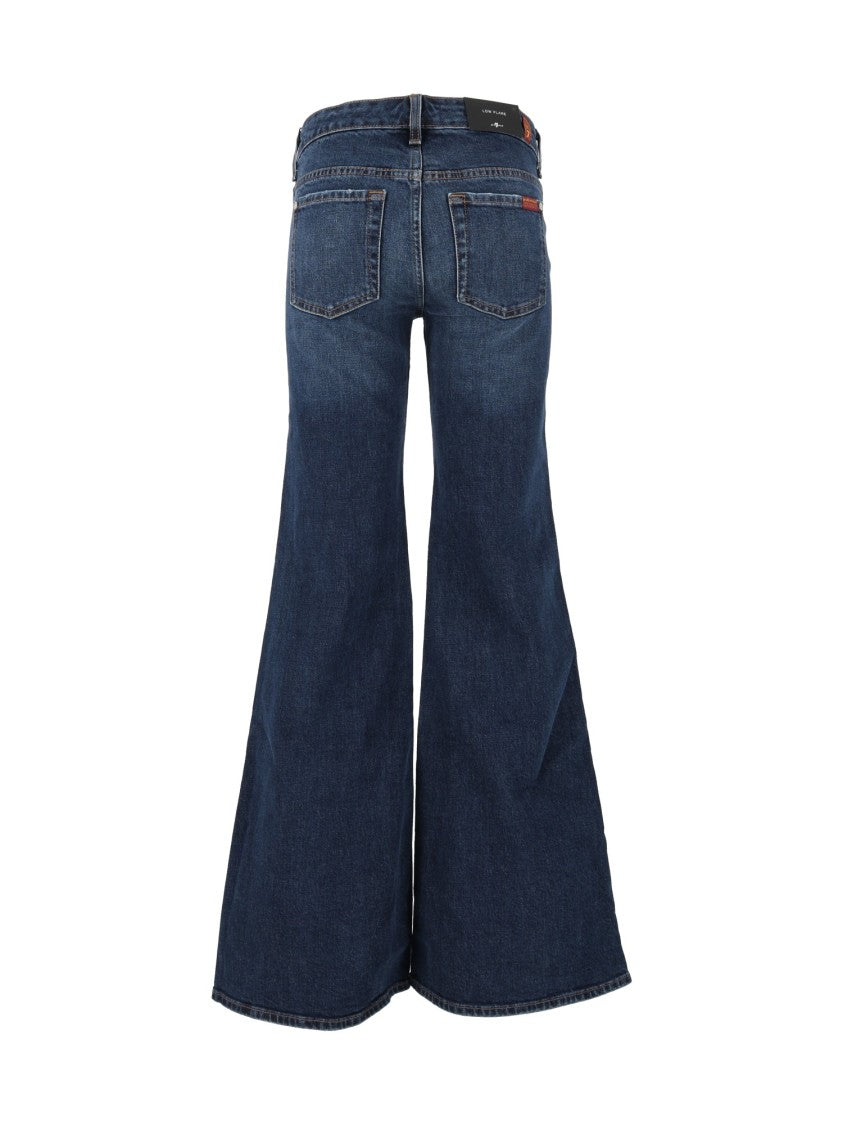 7 For All Mankind Indigo Low-Rise Flared Denim Jeans