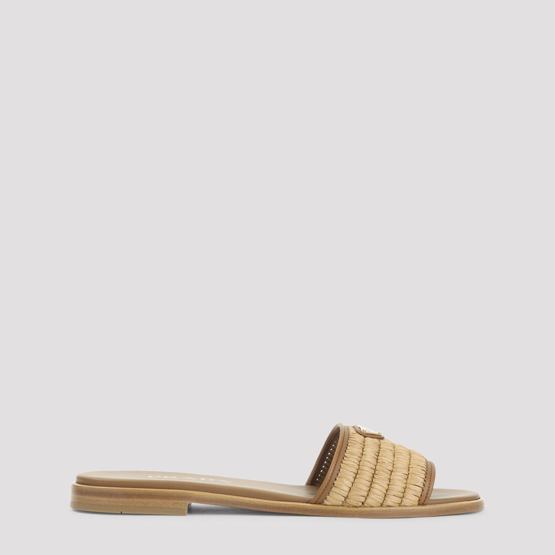 Prada Raffia And Leather Sandals