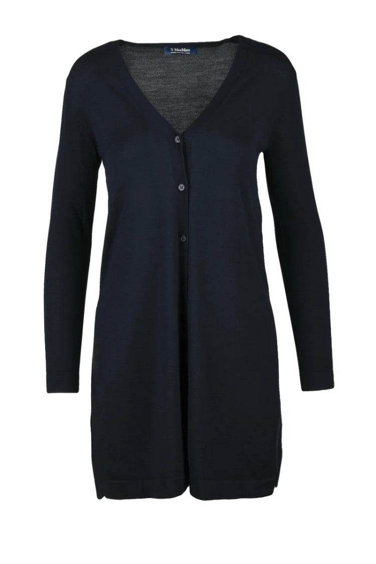 Max Mara Multicolor Virgin Wool Cardigan With V-Neckline And Button Front