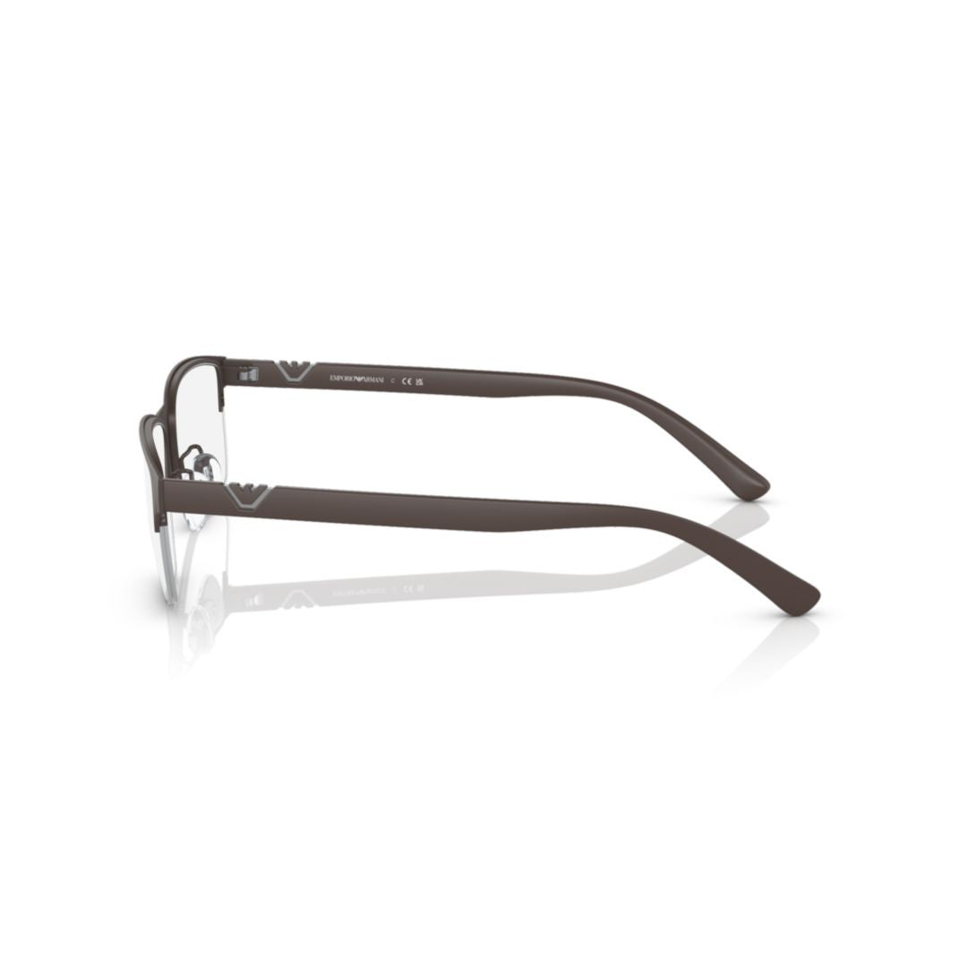 Emporio Armani 1138 Vista Matte Finish Rectangular Metal Eyeglasses With Adjustable Nose Pads