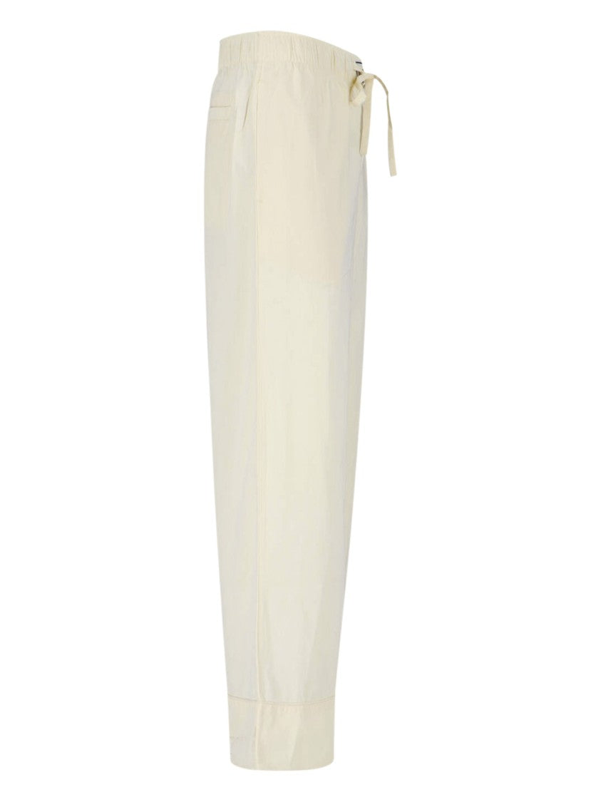 Entire Studios Cream Lounge Wide-Leg Cotton Trousers