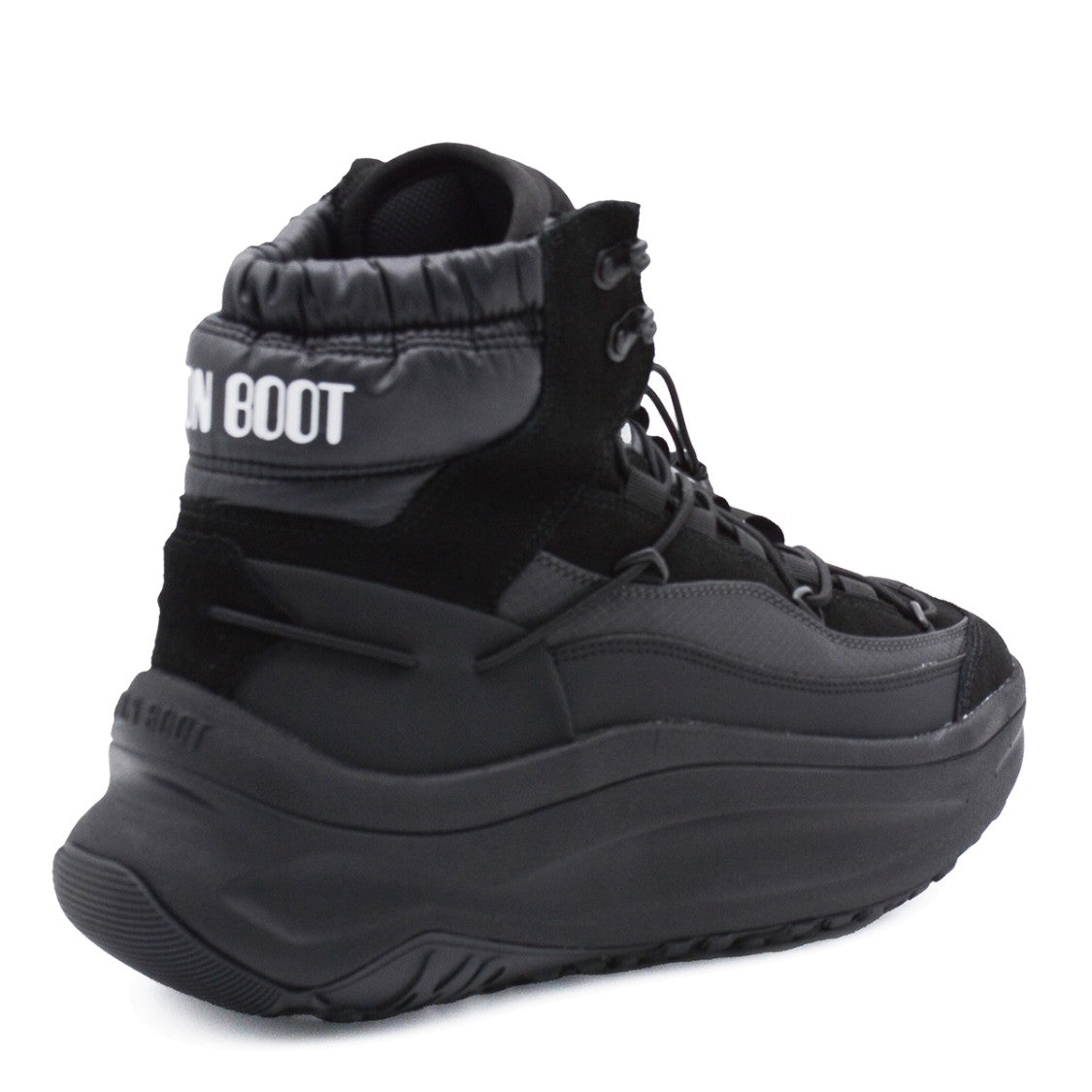 Moon Boot Black Moon247 Xlace Leather Mid Ankle Boots