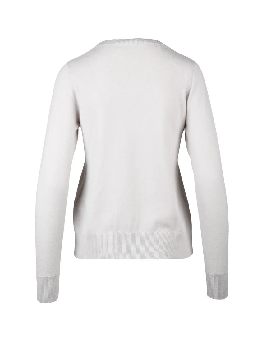 Max Mara Idoneo V-Neck Pullover In Warm Beige Wool