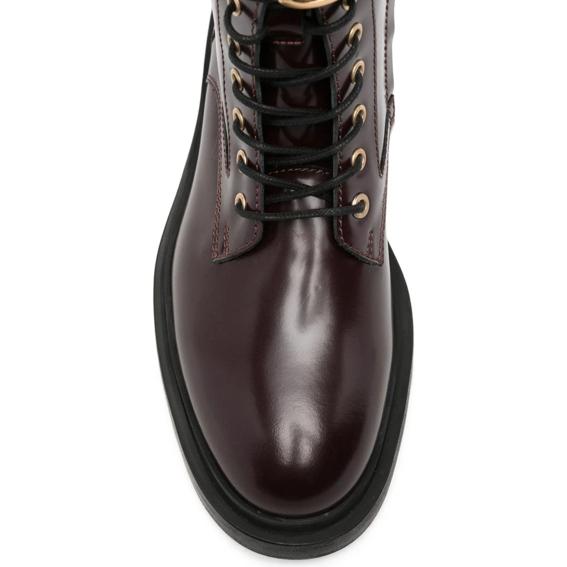 Adrianna Feretti Red Polished Decorative Details Leather Boots