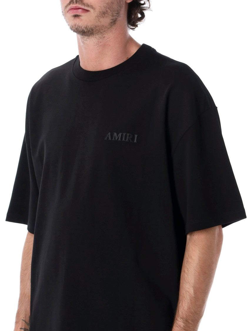 Amiri Monochrome Tone-On-Tone Logo Embroidered Oversized T-Shirt