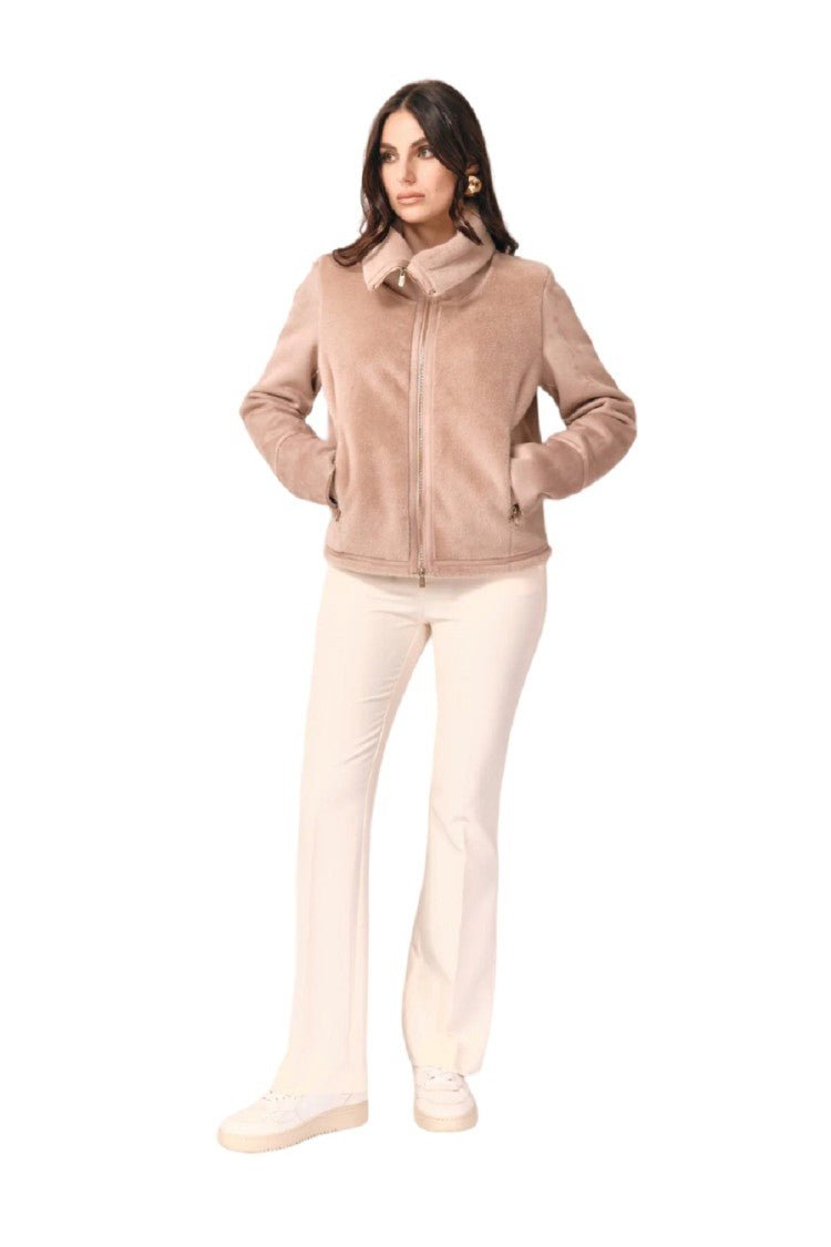 White Wise Brown Sheepskin Jacket