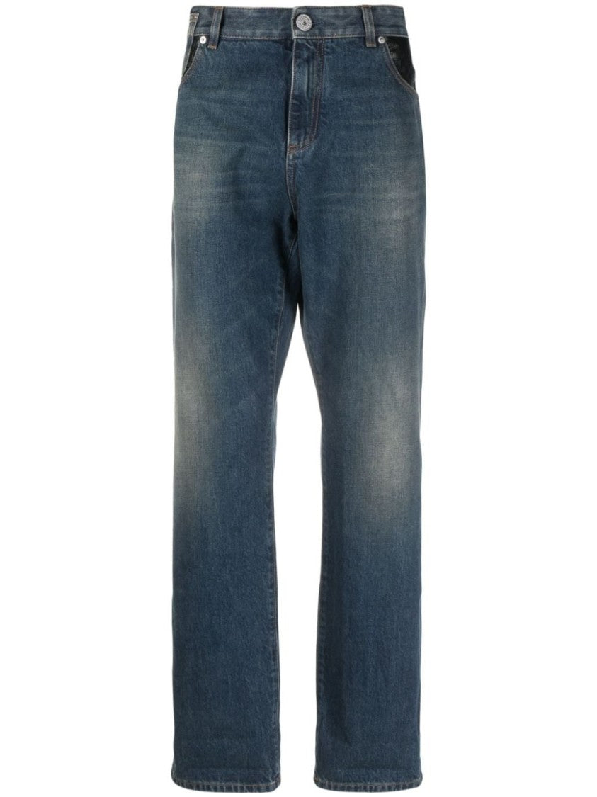 Balmain Leather Pocket Regular Pants