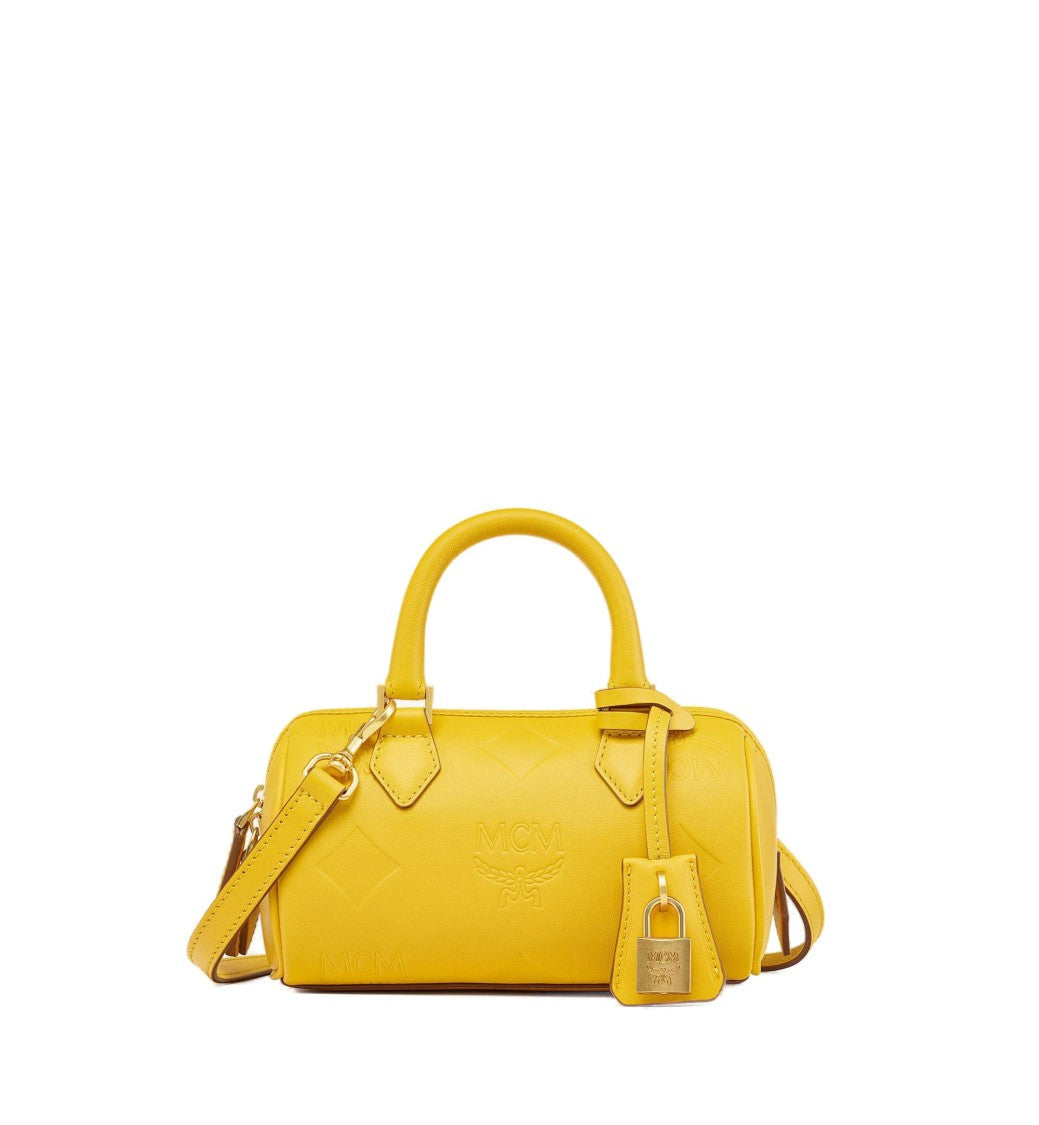 Mcm Mini Ella Natural Nappa Leather Boston Bag