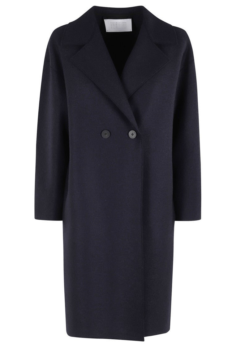 Harris Wharf London Dropped Shoulder Coat In Pressed Wool Fabric