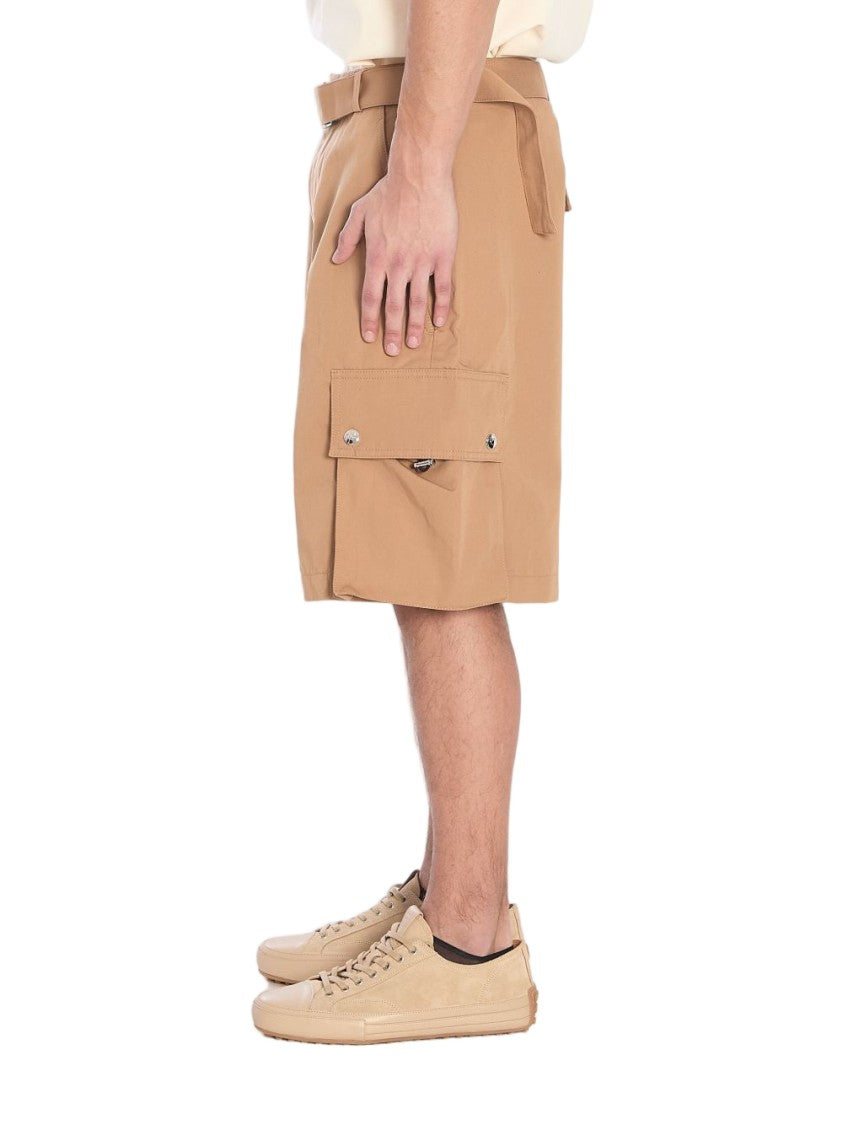 Jacquemus Brown Belted Cargo Pocket Cotton Shorts