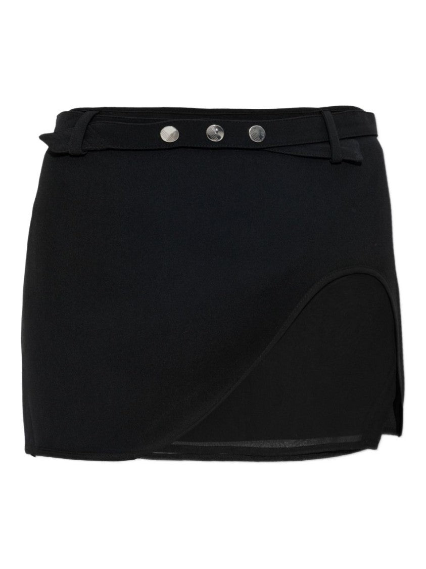 The Attico Wrap-Style Mini Skirt With Sheer Mesh Detailing
