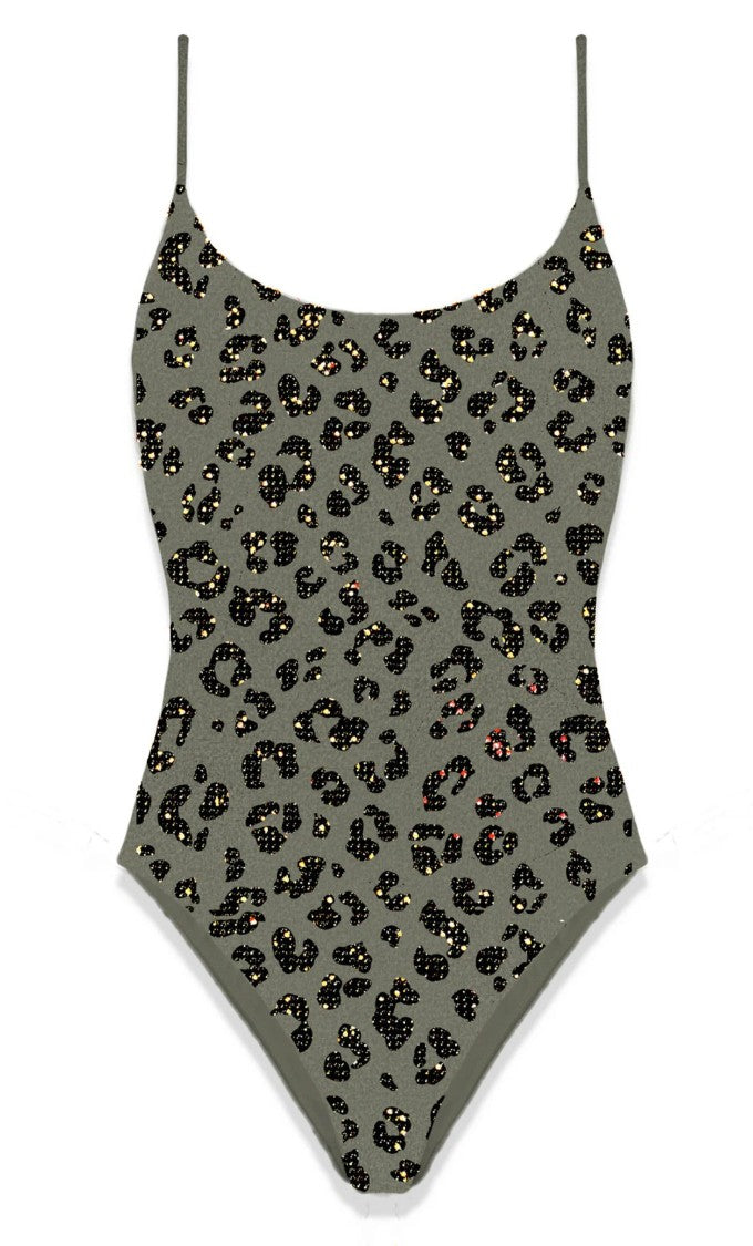 Mc2 Saint Barth Leopard Print One-Piece Swimsuit With Shimmering Accents
