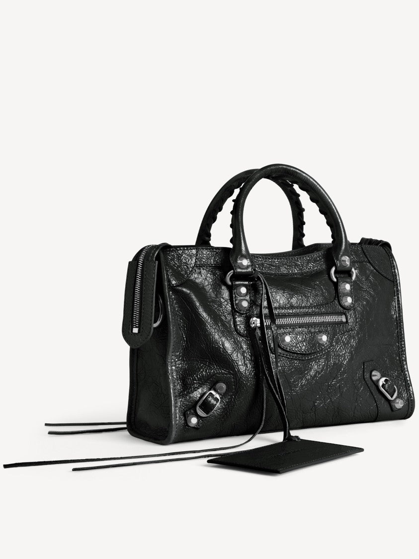 Balenciaga Le City Bag S Braided Textured Leather Shoulder Bag