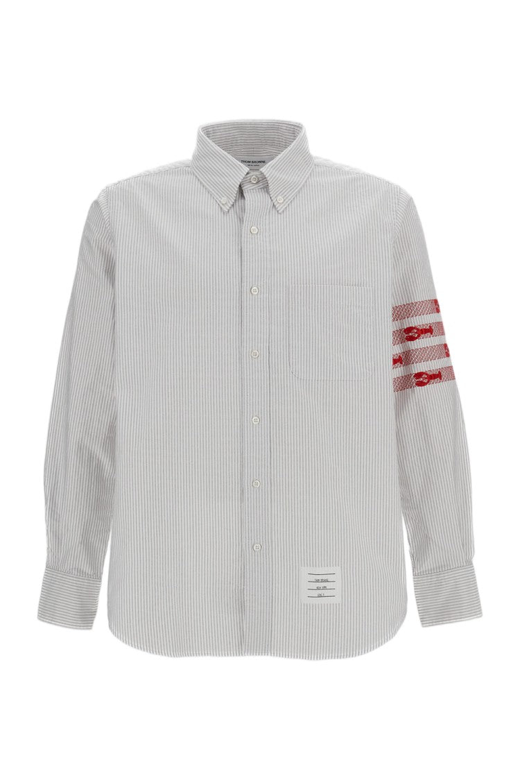 Thom Browne Grey 4-Bar Lobster Cotton Oxford Shirt