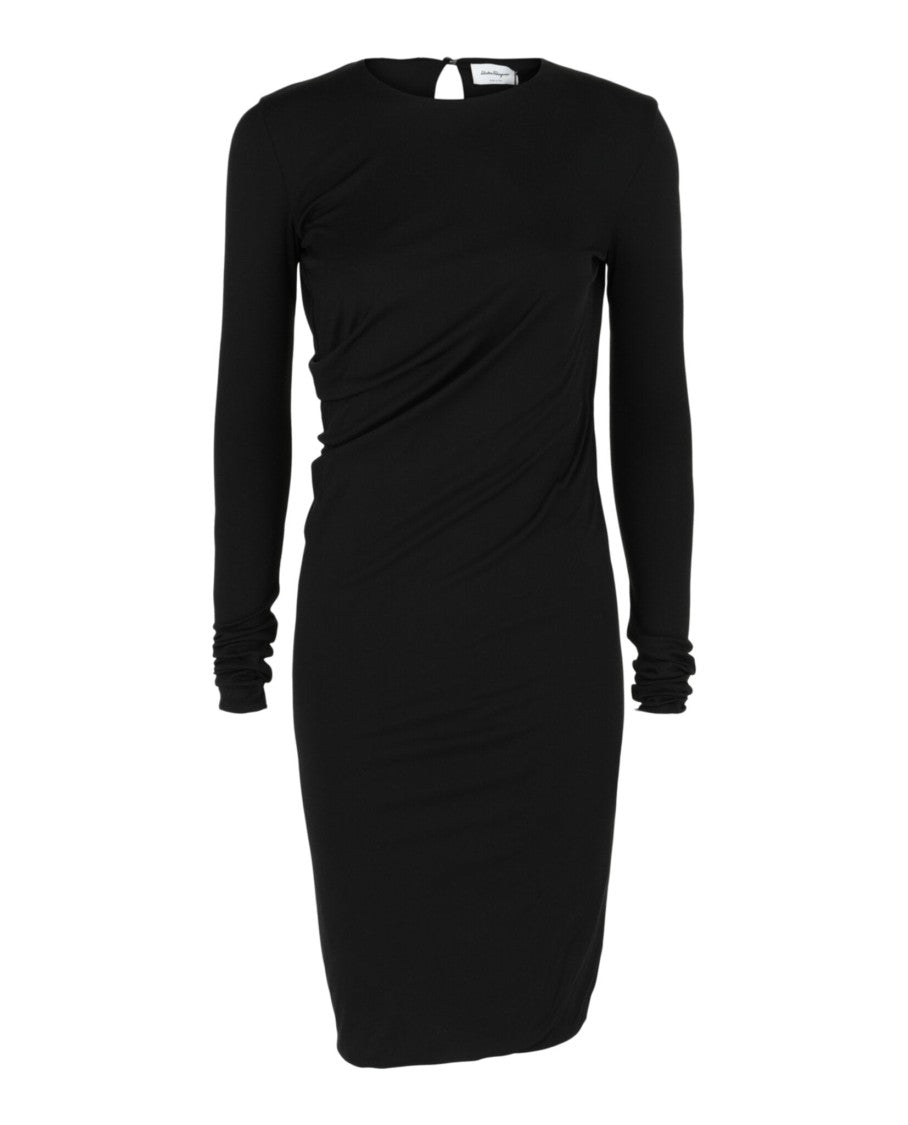 Ferragamo Ruched Midi Dress With Back Cutout