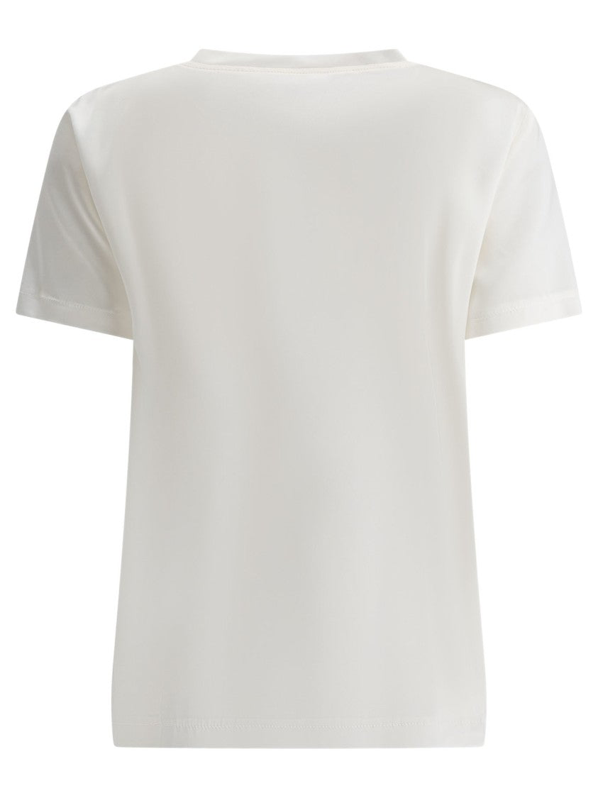 F.It Silk-Elastane Blend T-Shirt With Minimalist Design