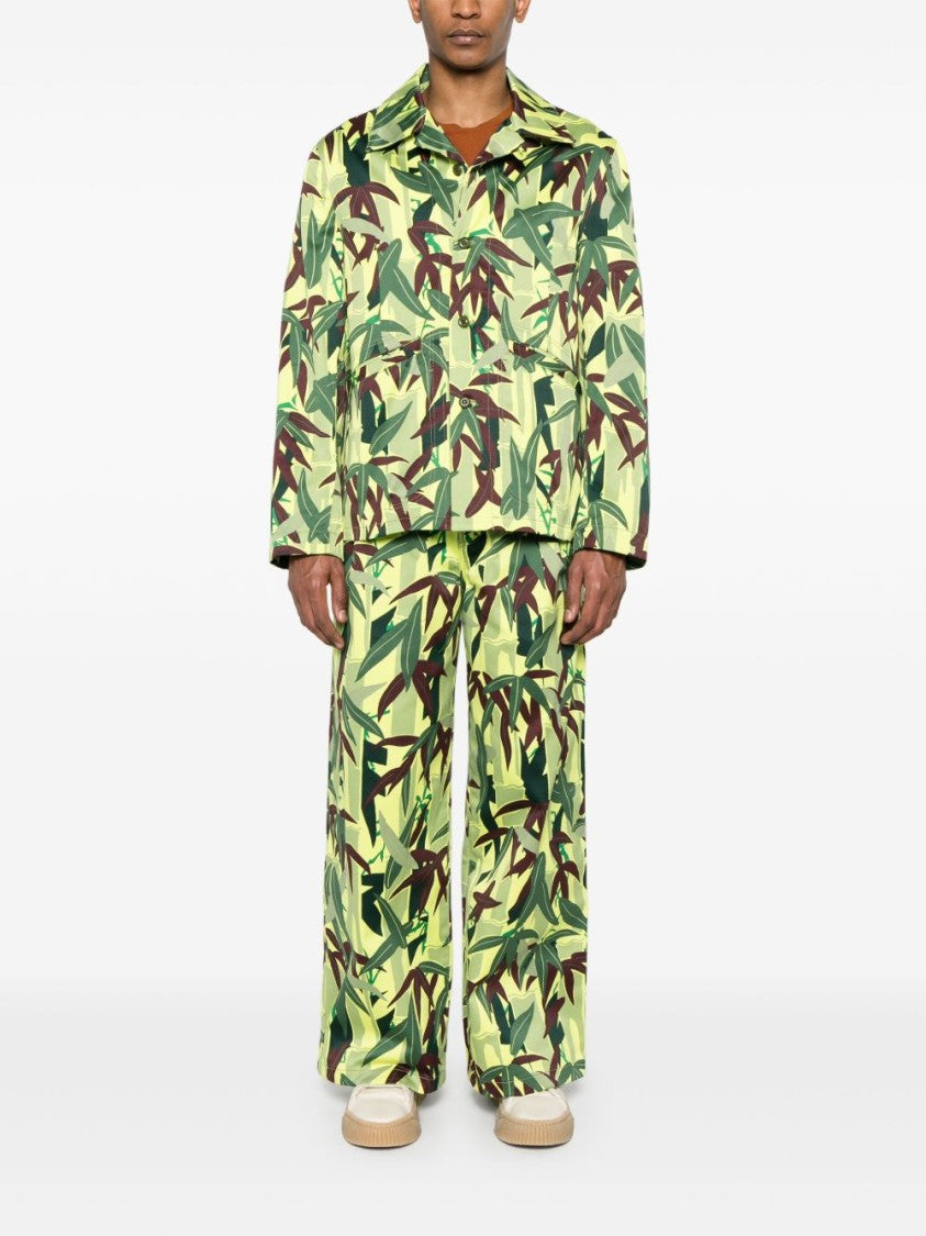 Kenzo Avocado Green Belted Tailored Trousers