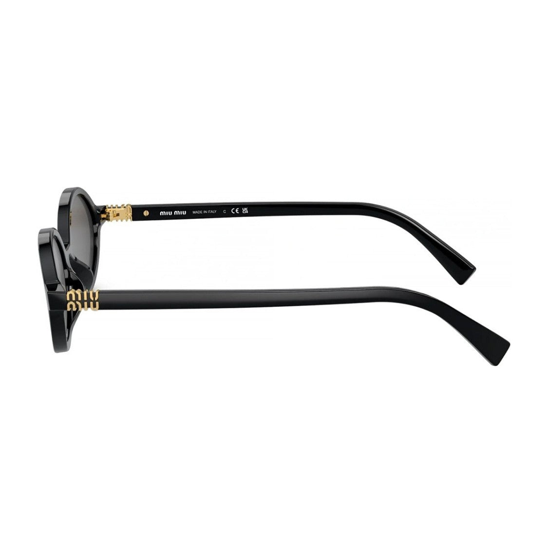Miu Miu Black Regard Acetate Oval Sunglasses