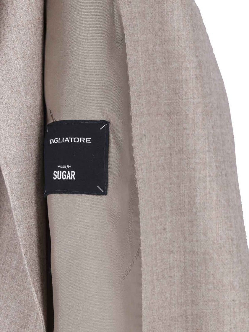 Tagliatore Double-Breasted Taupe Suit With Tailored Finish