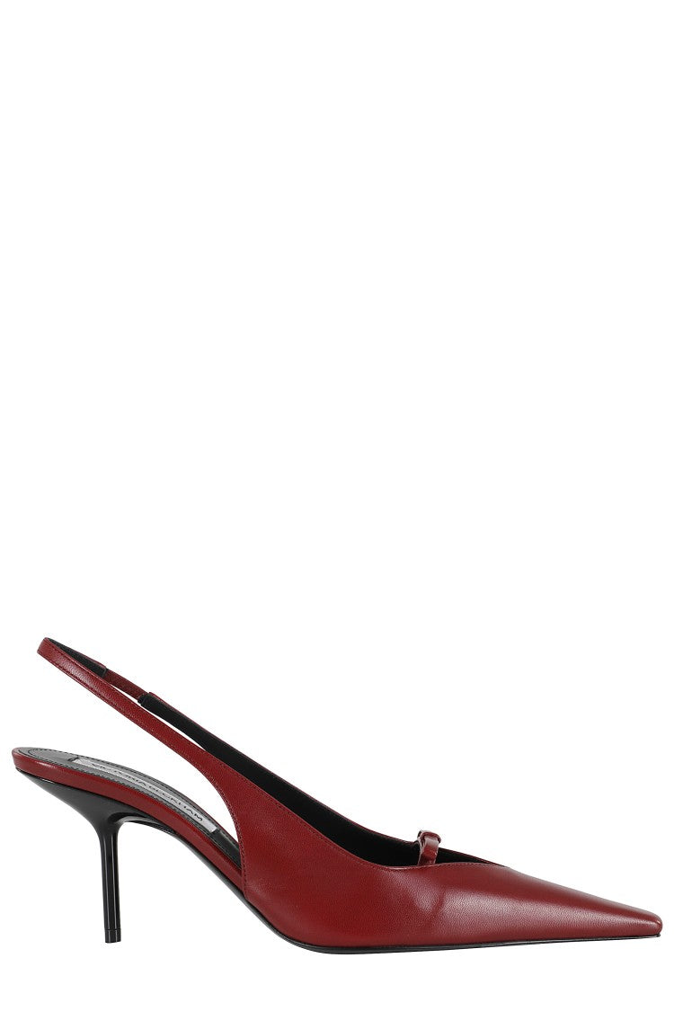 Victoria Beckham Pointed Toe Slingback Pumps With Bow Detail