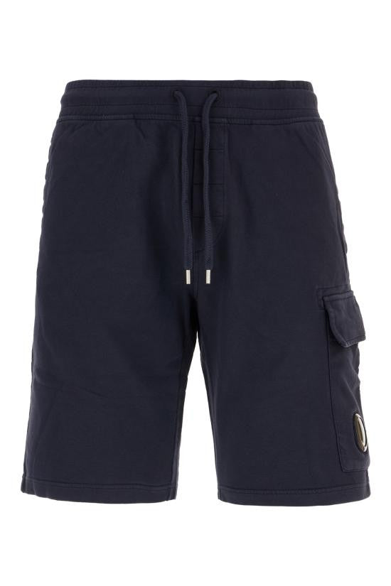 C.P. Company Minimalist Black Cargo Lens Sweat Shorts