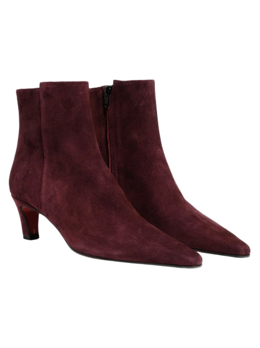 Roberto Festa Burgundy Suede Ankle Boots With Elegant Silhouette