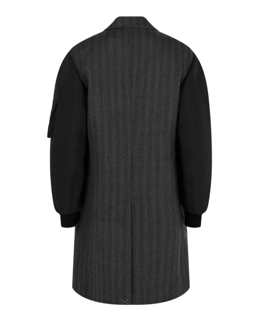 Alexander Mcqueen Herringbone Bomber Sleeve Coat