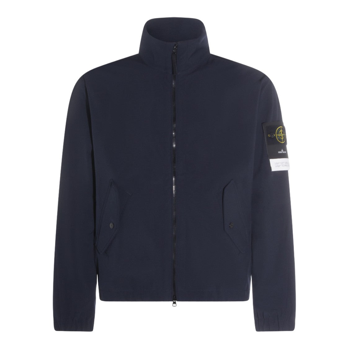 Stone Island Blue Jacket With High Collar