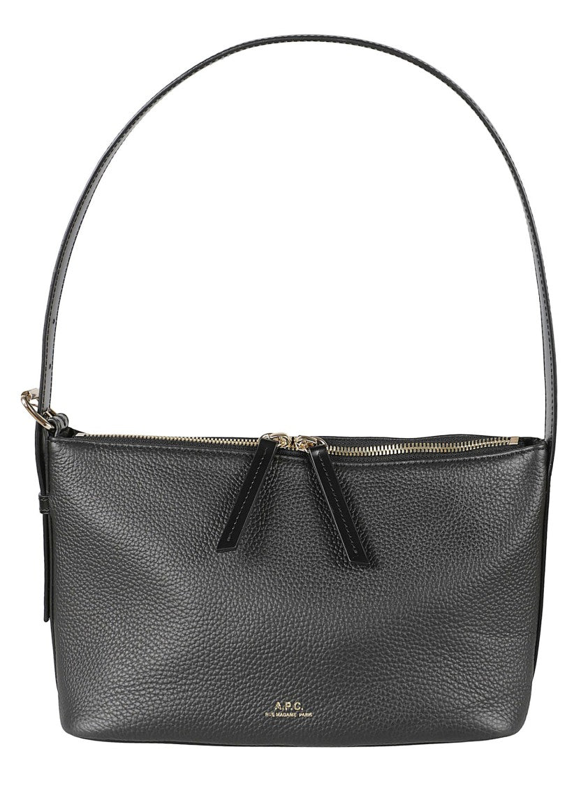 A.P.C. Textured Cowhide Leather Shoulder Bag