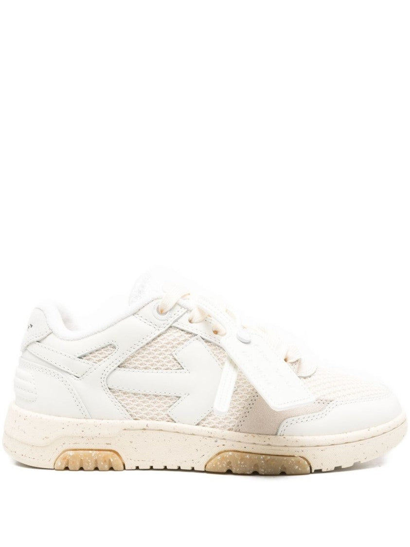 Off-White Bianco E Beige Low-Top Sneakers