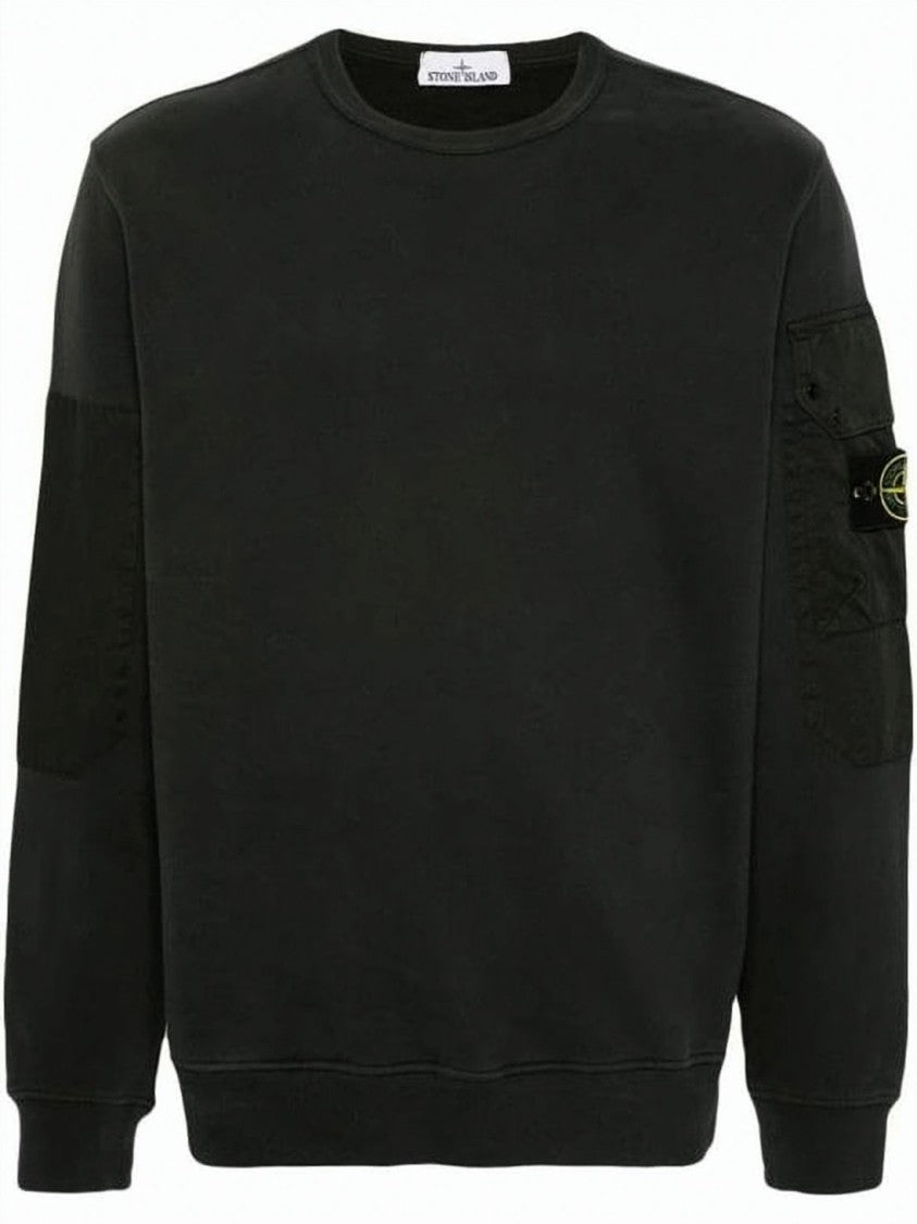 Stone Island Relaxed Fit Black Long-Sleeve Sweatshirt