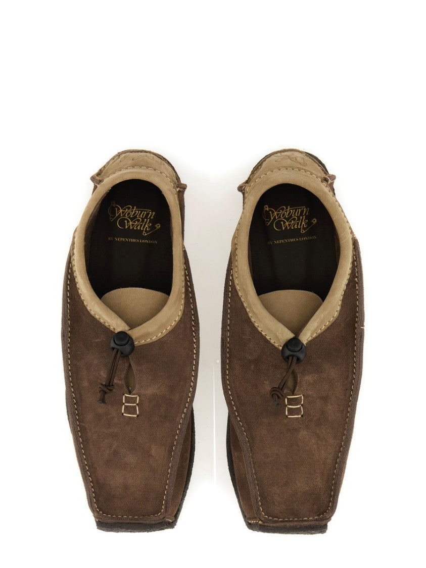 Woburn Walk Brown Suede Loafers With Leather Trim
