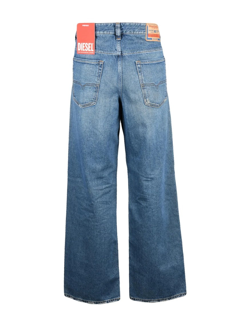 Diesel Blue Cotton Loose Fit Jeans