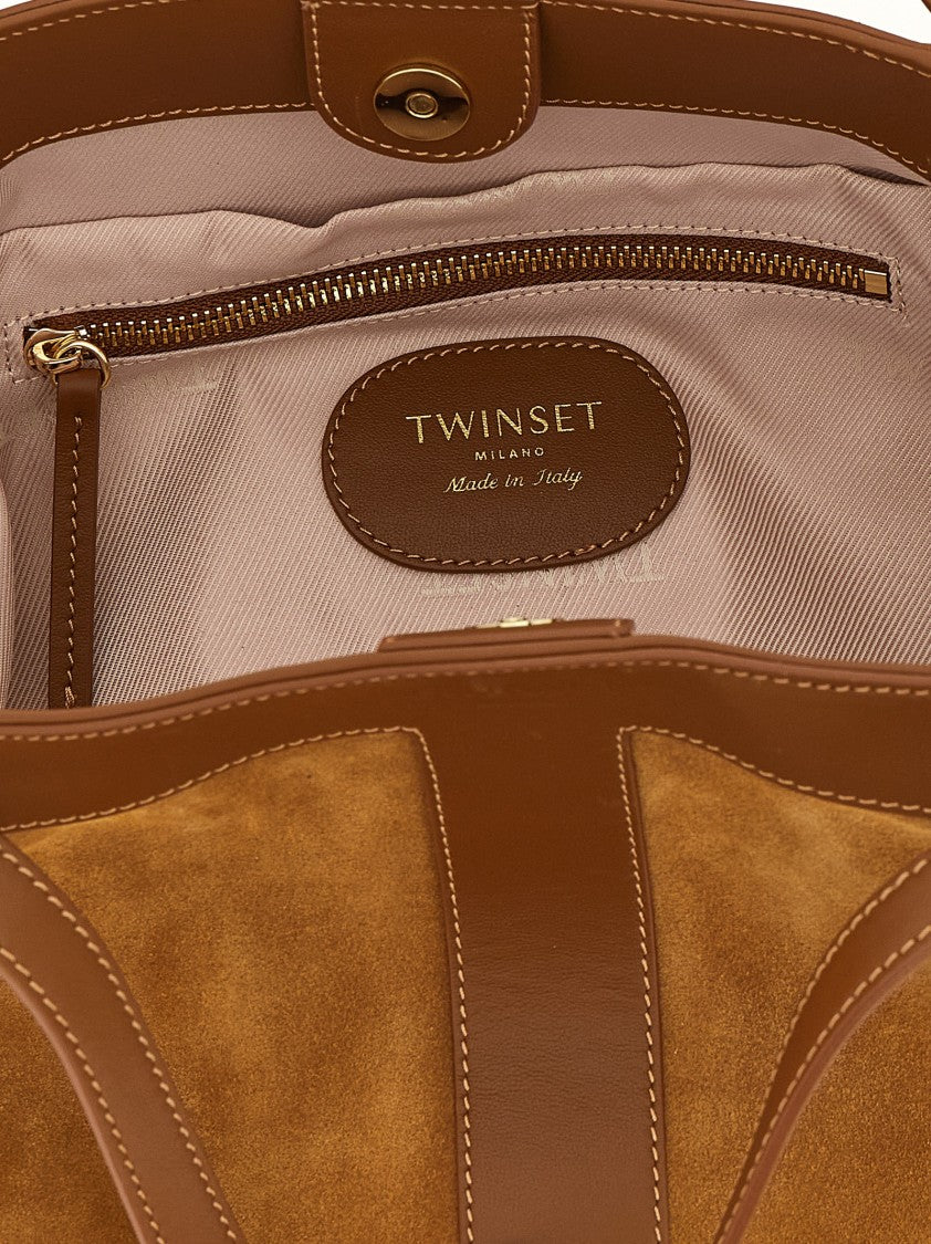 Twin-Set Suede Shoulder Bag