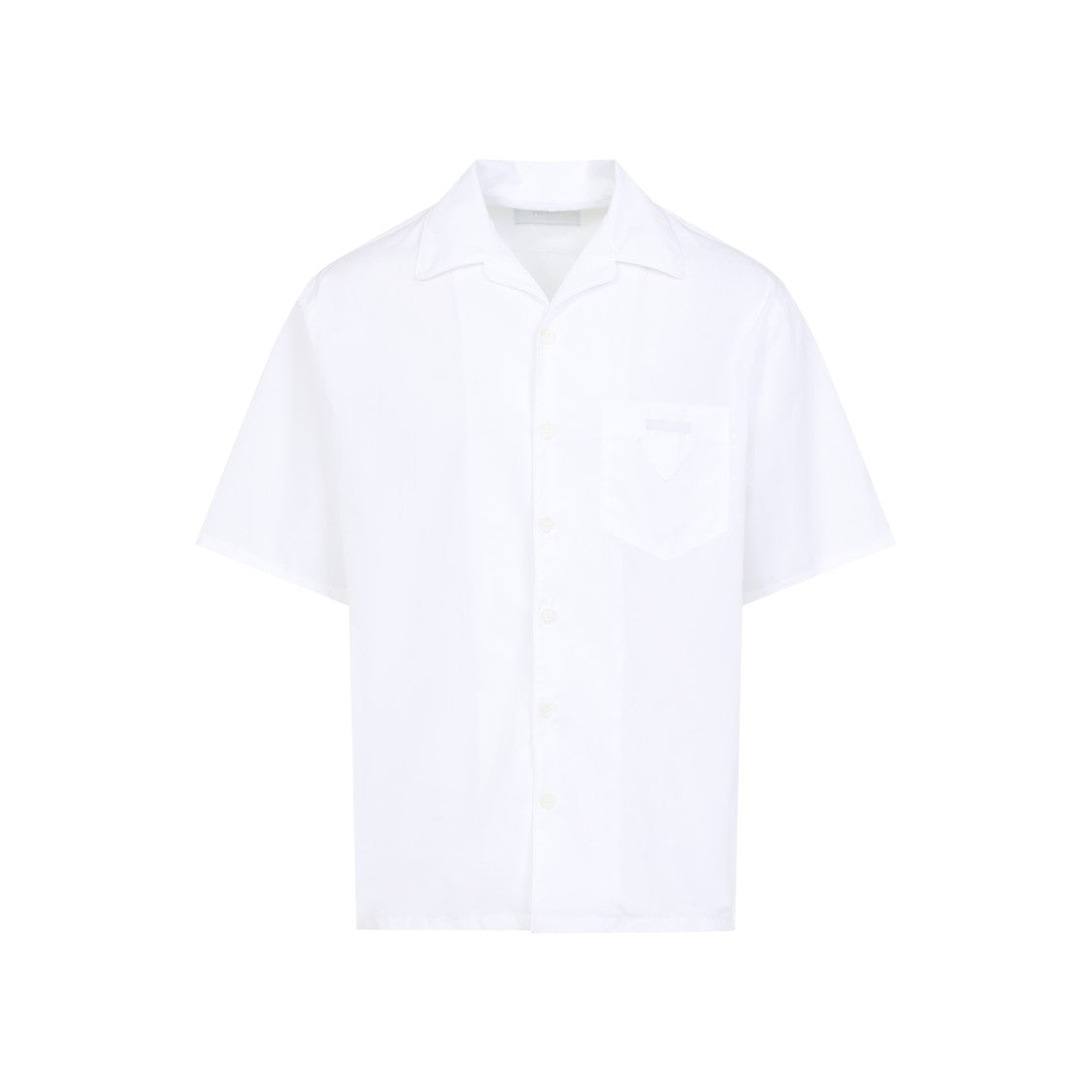 Prada Short-Sleeve Tailored Cotton Shirt With Classic Pocket