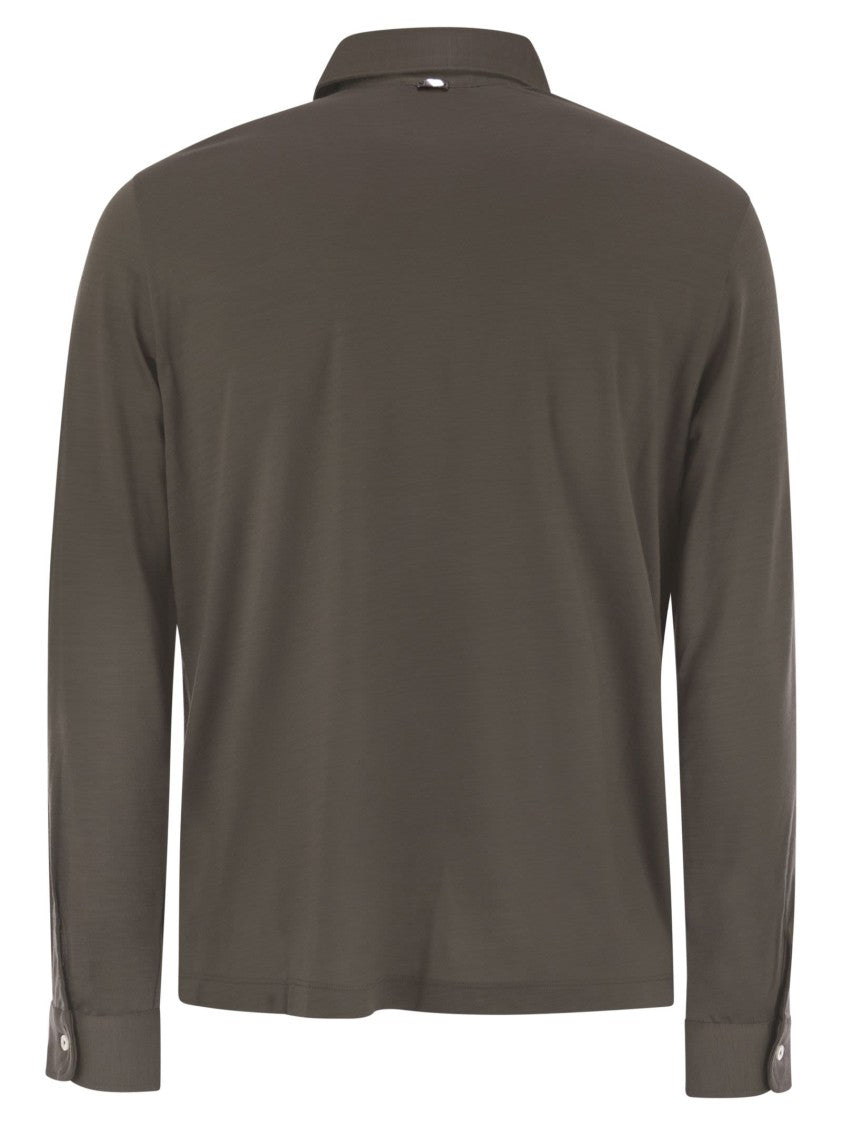 Herno Resort Polo Shirt In Soft Wool Knit