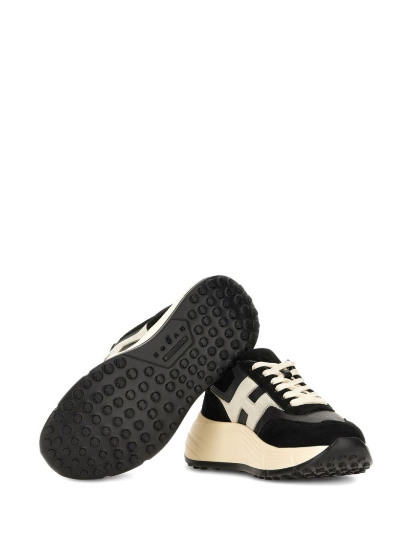 Hogan Nero E Bianco Sneakers With Textured Finish