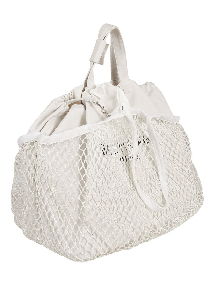Balenciaga Soft Fabric And Mesh Drawstring Bag